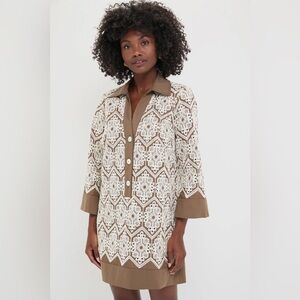 Tuckernuck Mocha Mousse Lace Mini Dress